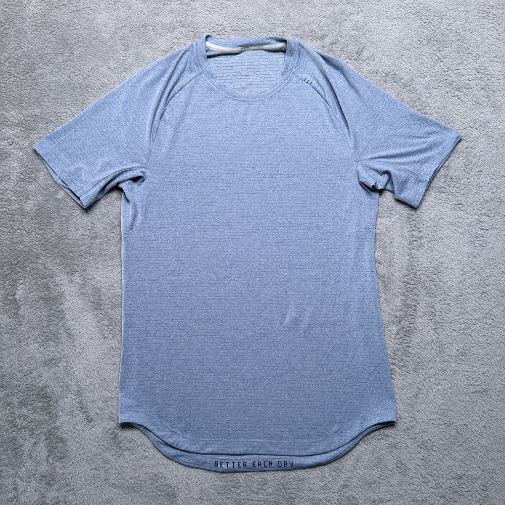 Lululemon Mens Small Blue Drysense LTT Performance Short Sleeve Crew Gym Shirt